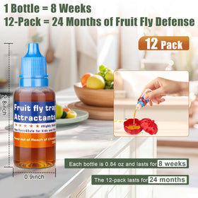 Pestvanish refill liquid 12-pack ready for ongoing indoor fruit fly control.