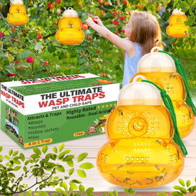Pestvanish Wasp Trap Outdoor Hanging orange, safe yard control with reusable design.