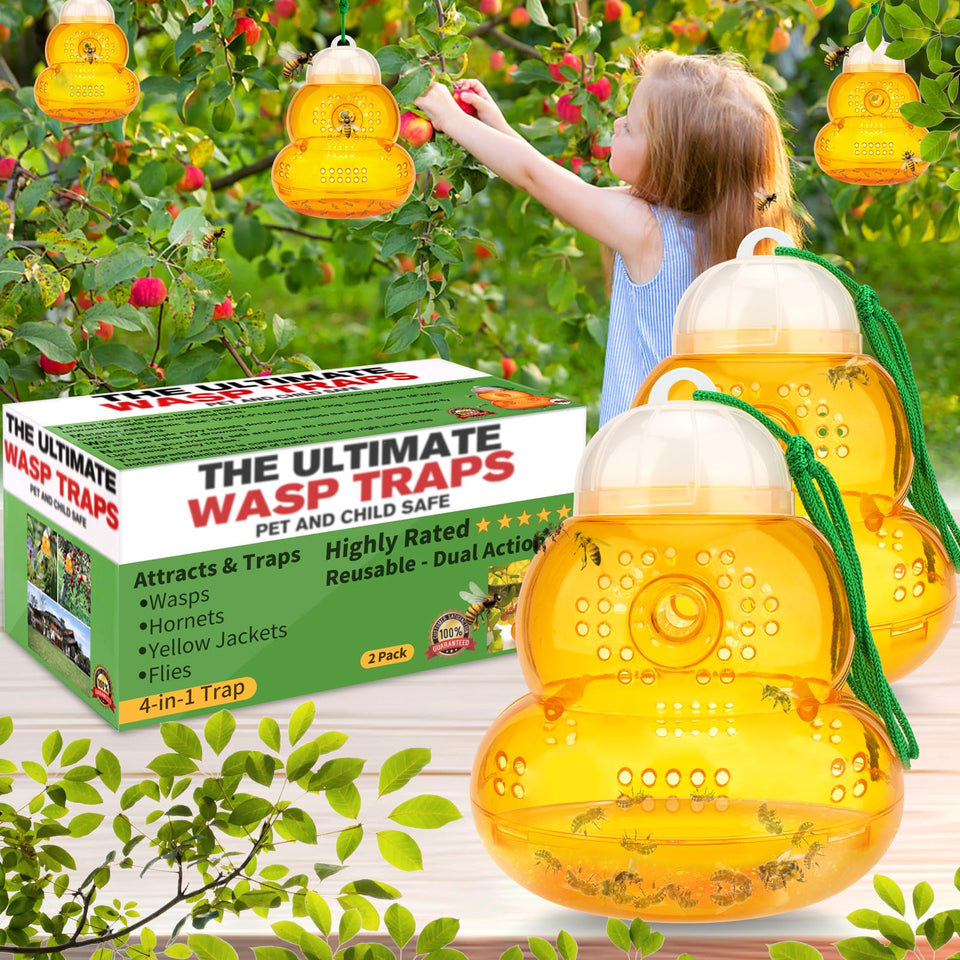 Pestvanish Wasp Trap Outdoor Hanging orange, safe yard control with reusable design.