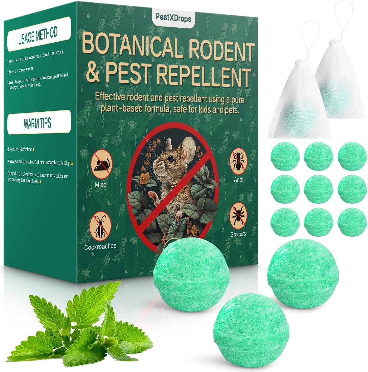 PestXDrops Rodent Repellent 14-Pack: ready-to-use sachets deter mice indoors.