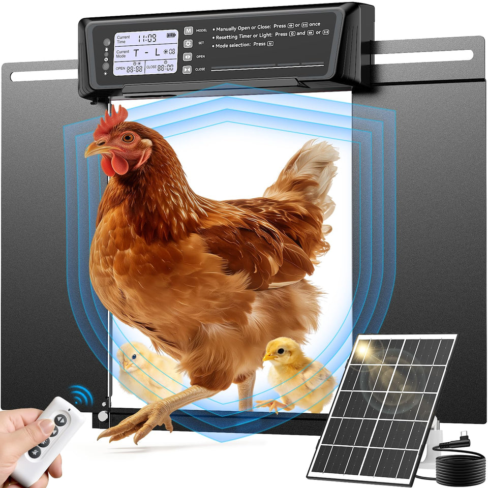 Pet Deluxe automatic door with solar panel setup for easy coop automation