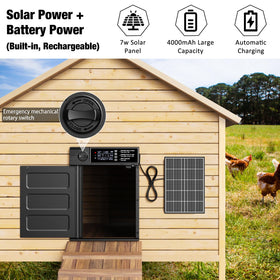 Pet Deluxe emergency override button safeguards the flock during outages or malfunctions.