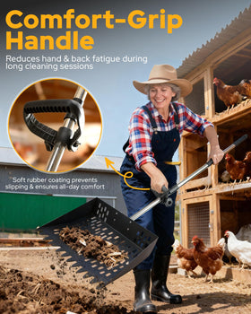 PETDOTT adjustable shaft from 31 to 77 inches for tall coops and tight spaces.