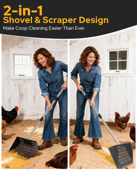 PETDOTT chicken coop cleaner with ergonomic handle for comfortable use.