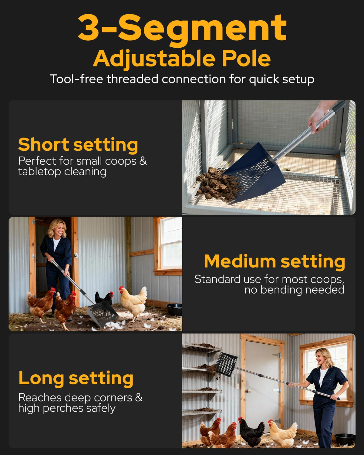 PETDOTT sturdy metal construction resists bending during cleaning tasks.