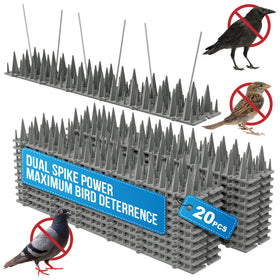 Petfolio balcony setup: bird spikes deter perching on ledges.
