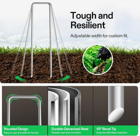 Petgrow 11-gauge stakes offer robust ground security for outdoor projects.