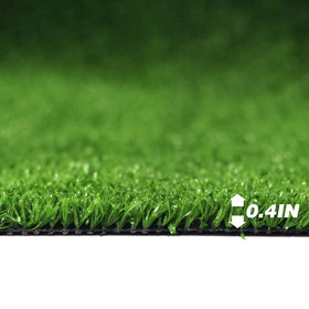 Petgrow backyard patio turf installation demonstrates easy fit for uneven spaces.