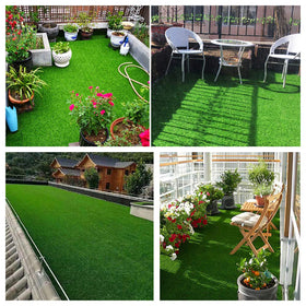 Petgrow cut-to-fit turf adapts to round, oval, or rectangular spaces.