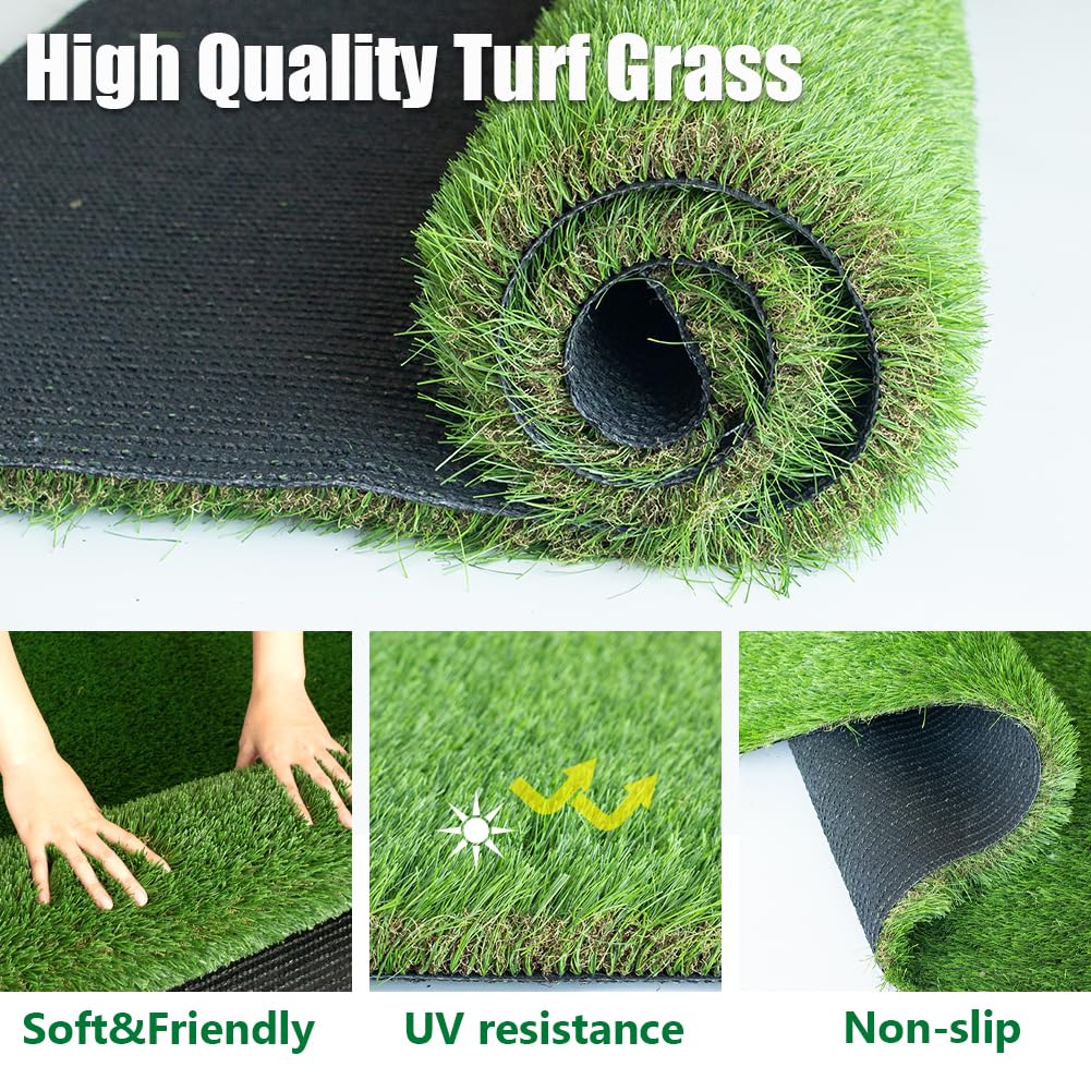 Petgrow turf with drainage holes to prevent puddles after rain