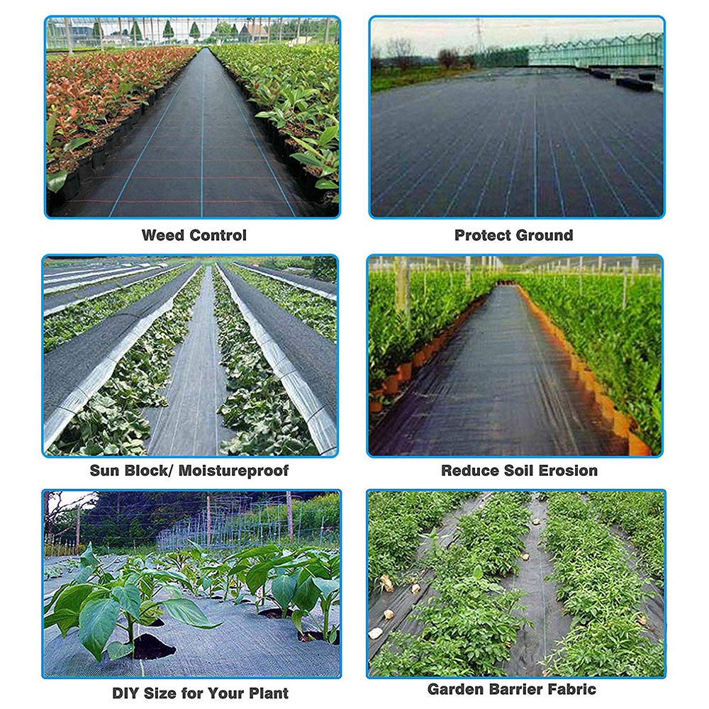 Petgrow easy-cut fabric that can be sized to fit paths, beds, and driveways