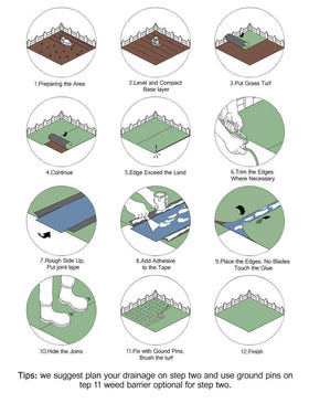 Petgrow turf features drainage holes and rubber backing for quick drying.