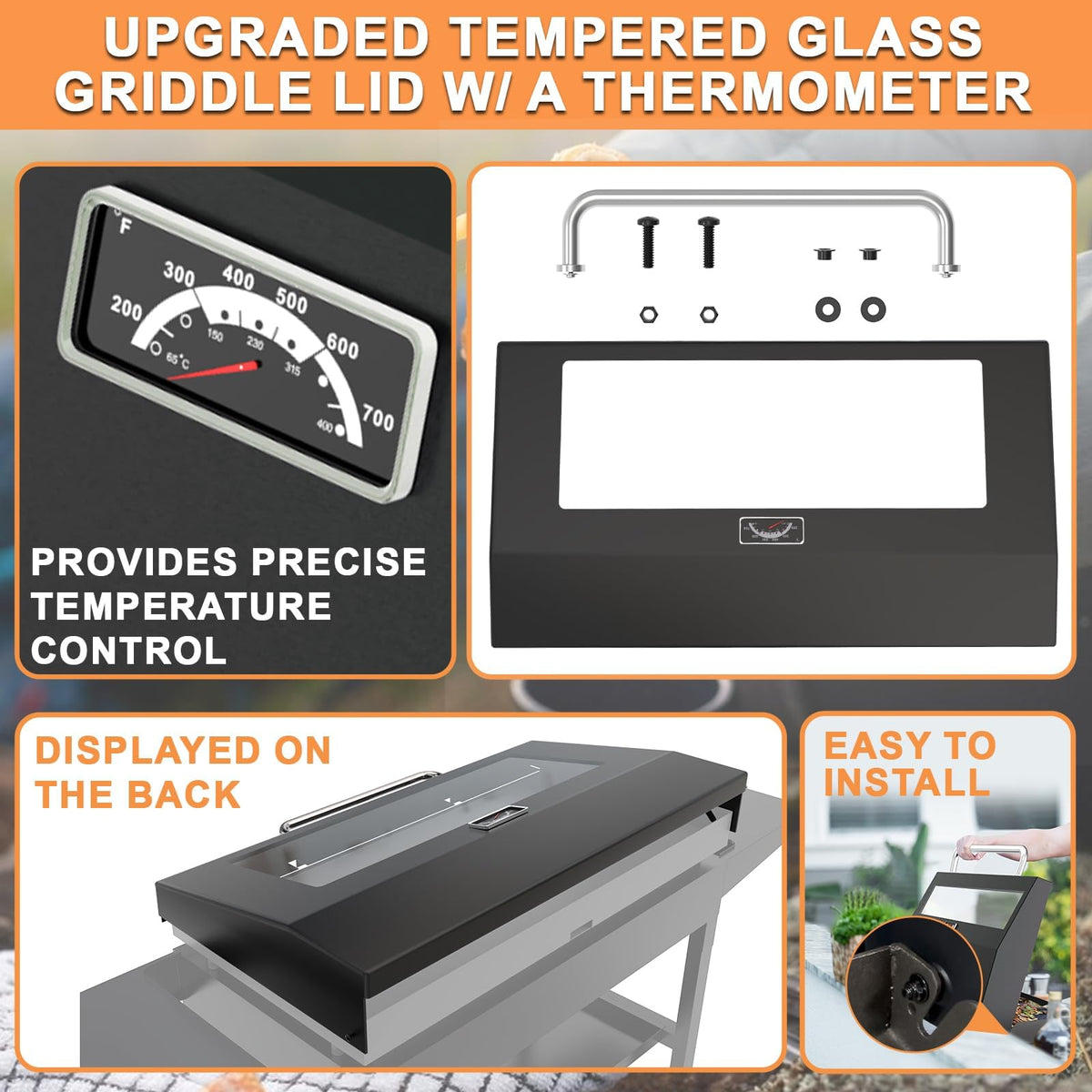 PETKAO 36 inch lid fits Blackstone Omnivore hood for quicker, controlled cooking outcomes.