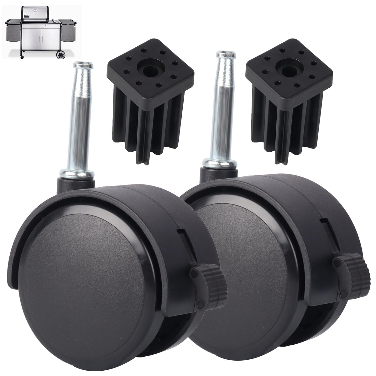 PetKAO 6414 wheels with caster insert improve Weber Genesis mobility