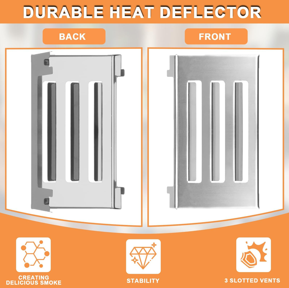 PETKAO 67060 heat deflector for Weber, grease catch detail helps keep the grill cleaner.
