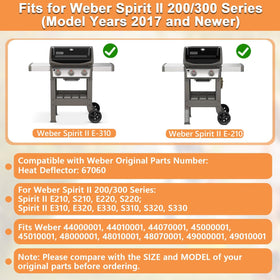 PETKAO 67060 heat deflector for Weber, top view shows compact stainless steel profile.