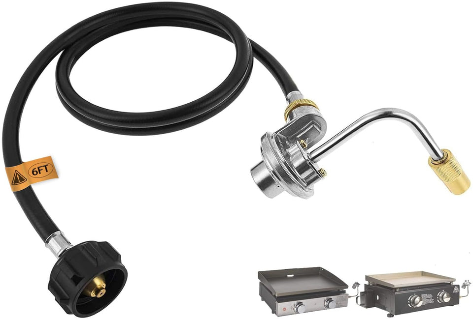 PETKAO 6ft propane adapter hose with regulator for easy Blackstone hookup.