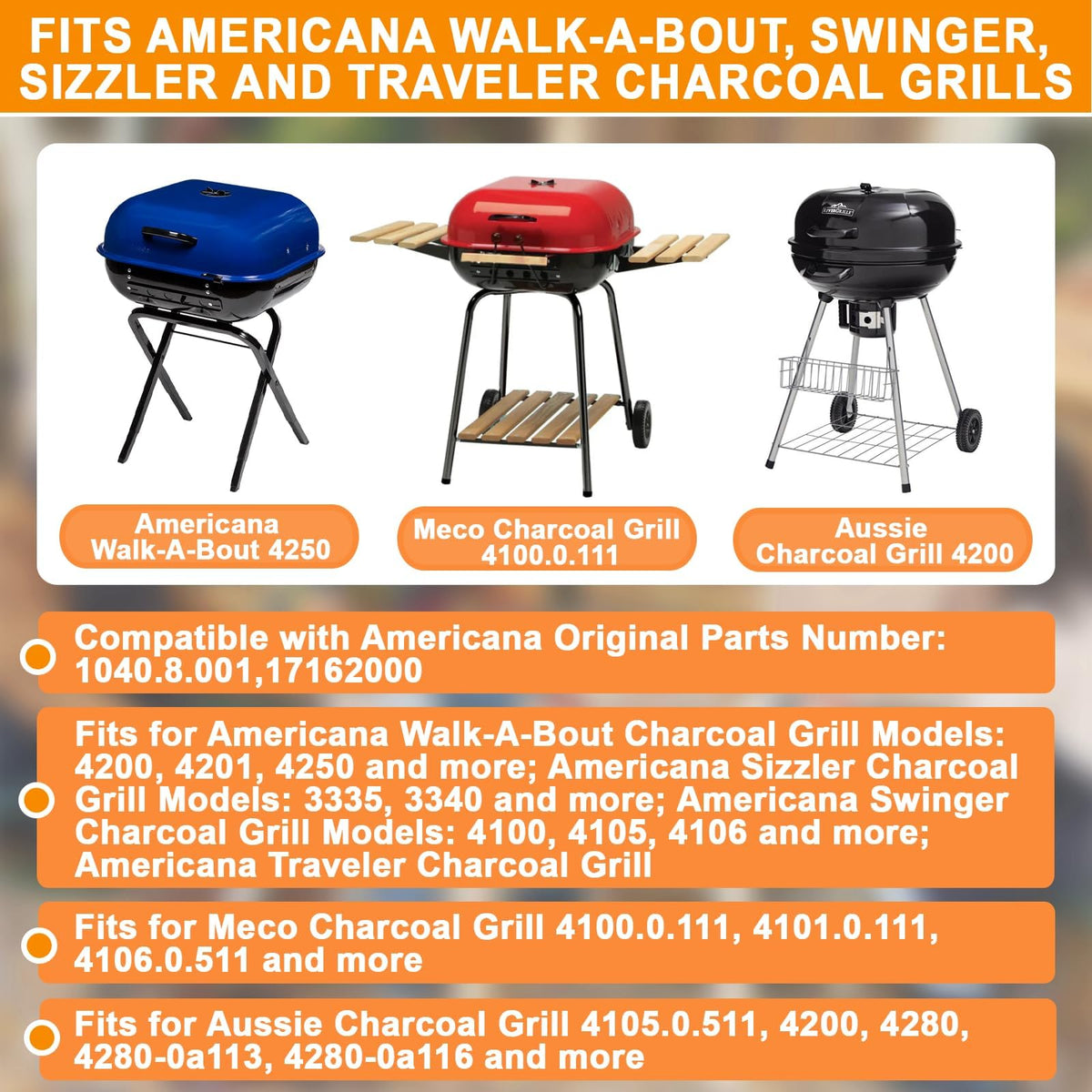 PETKAO ash pan for Americana Walk-A-Bout enables easy cleanup after grilling