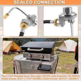 PETKAO Blackstone 22-inch tabletop compatibility hose for reliable grilling.