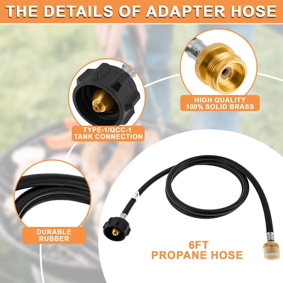 PETKAO brass connection hose ensures quick, secure fit with QCC1 threads.