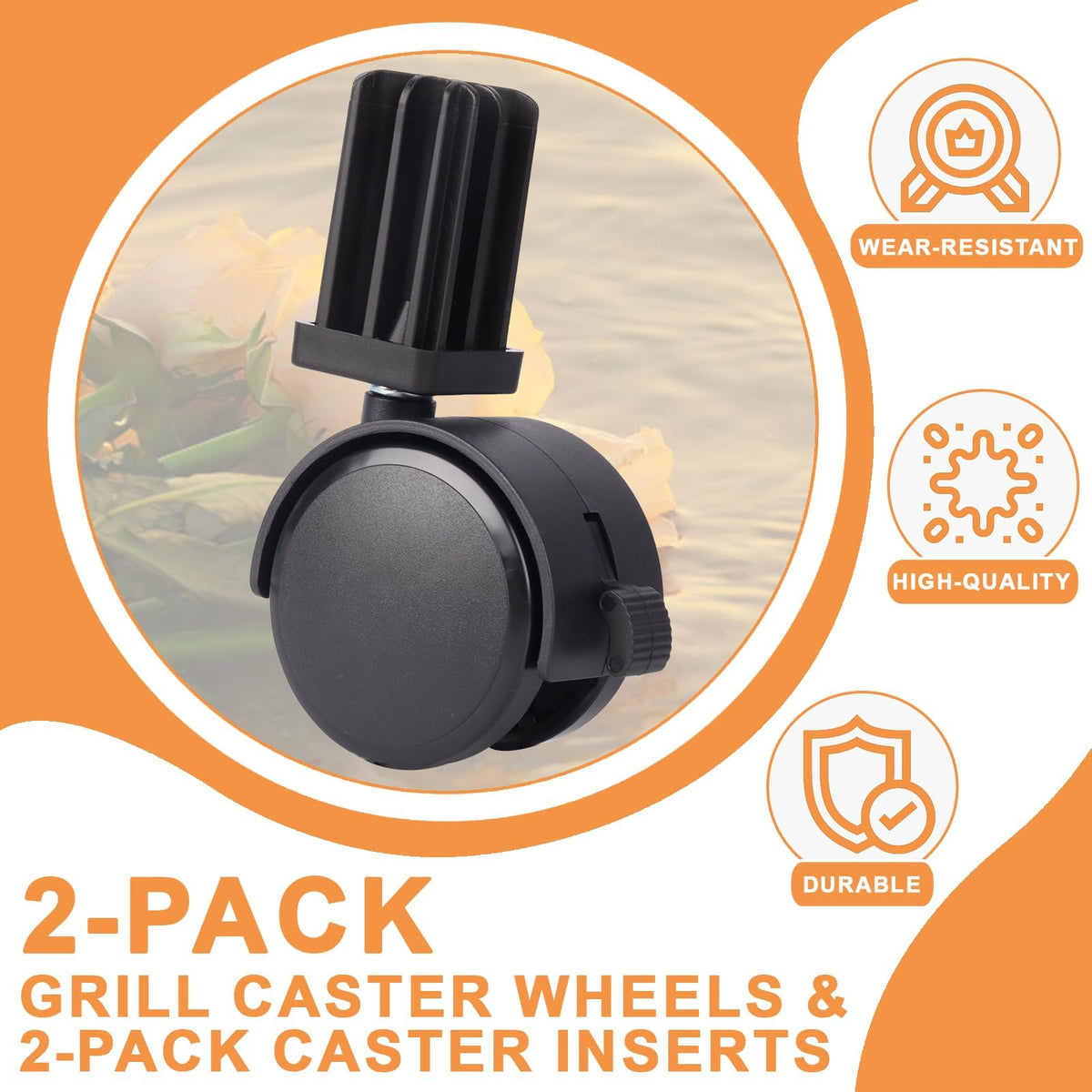 PetKAO durable grill wheels sized for Weber parts