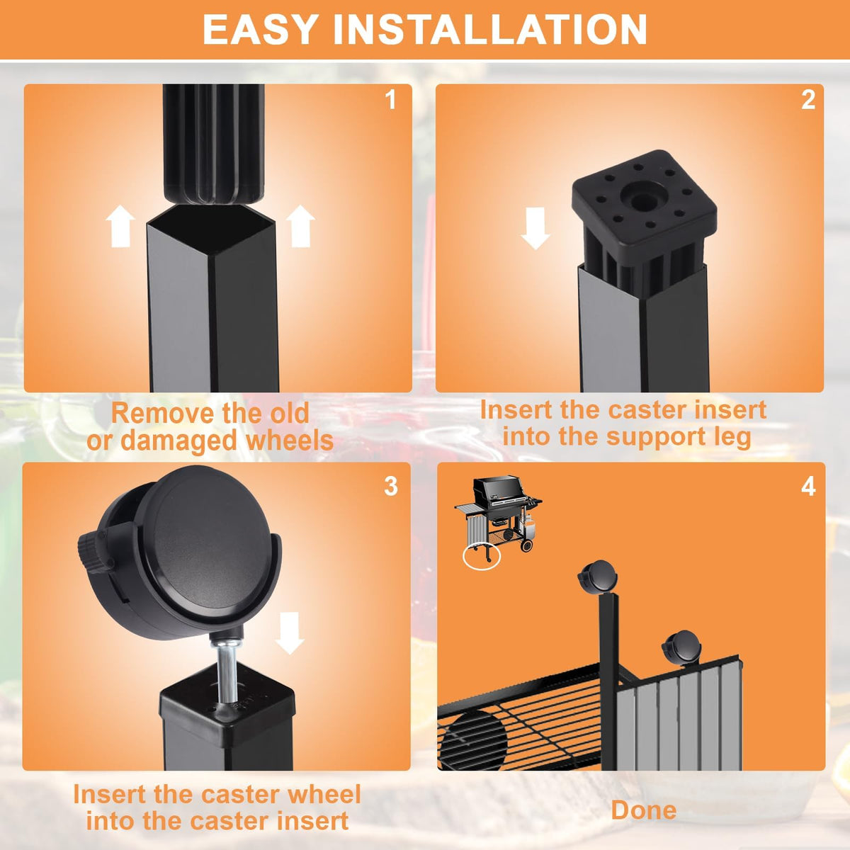 PetKAO easy installation for Weber wheel replacements