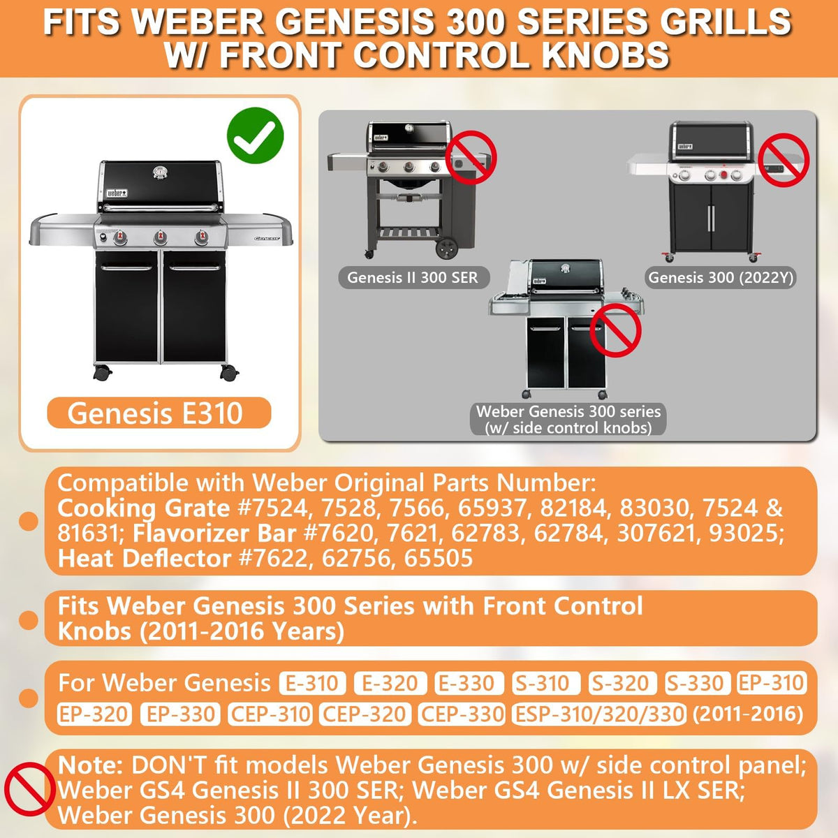 PETKAO Genesis 2-pack grill grates close-up highlighting cast iron construction for even searing