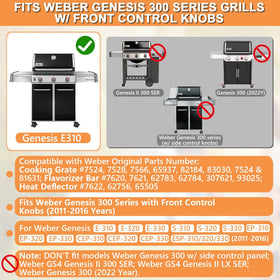 PETKAO Genesis 2-pack grill grates close-up highlighting cast iron construction for even searing