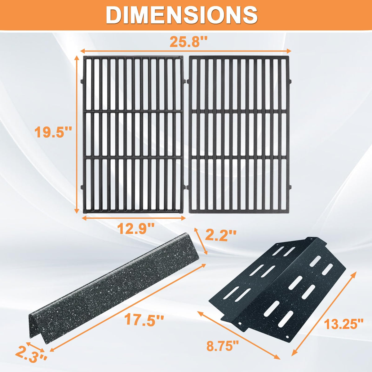 PETKAO Genesis grill grates close-up showing ridged surface