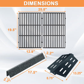 PETKAO Genesis grill grates close-up showing ridged surface