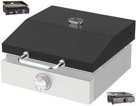 PETKAO griddle lid on Blackstone 1832 front view protects the surface during outdoor grilling