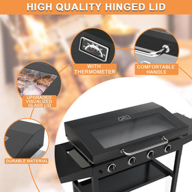 PETKAO hinged lid with ergonomic stainless steel handle for easy lifting during cooking.
