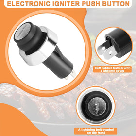 PETKAO igniter button chrome cover close up showing durable design