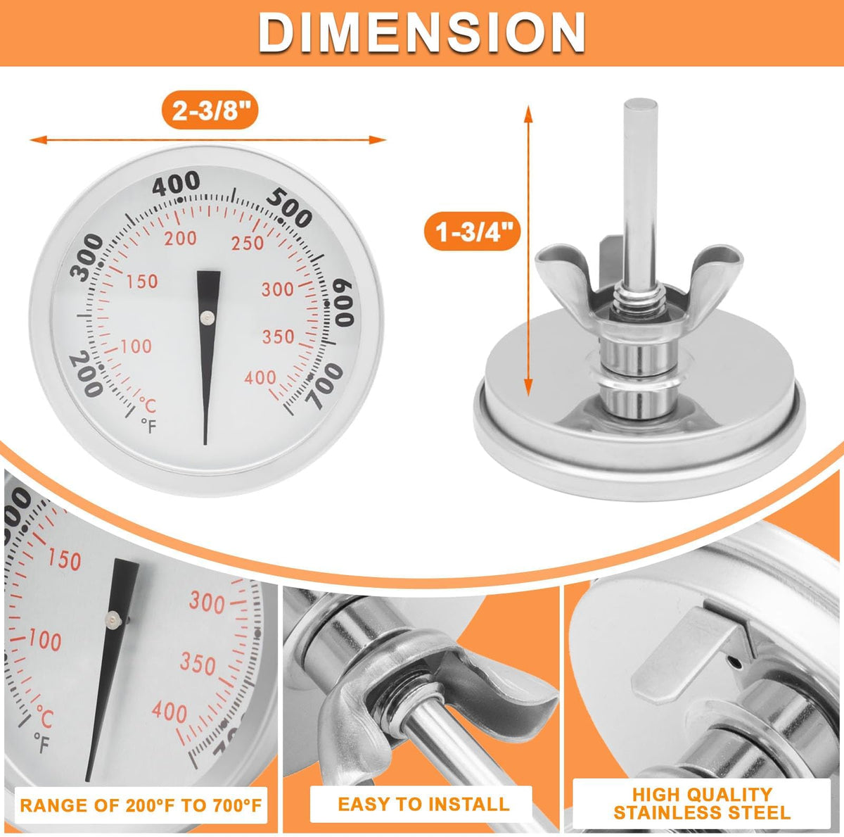 PETKAO sealed-glass lid thermometer reduces fogging during cooking
