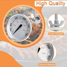 PETKAO Weber temperature gauge in stainless steel for durable, long-lasting use.