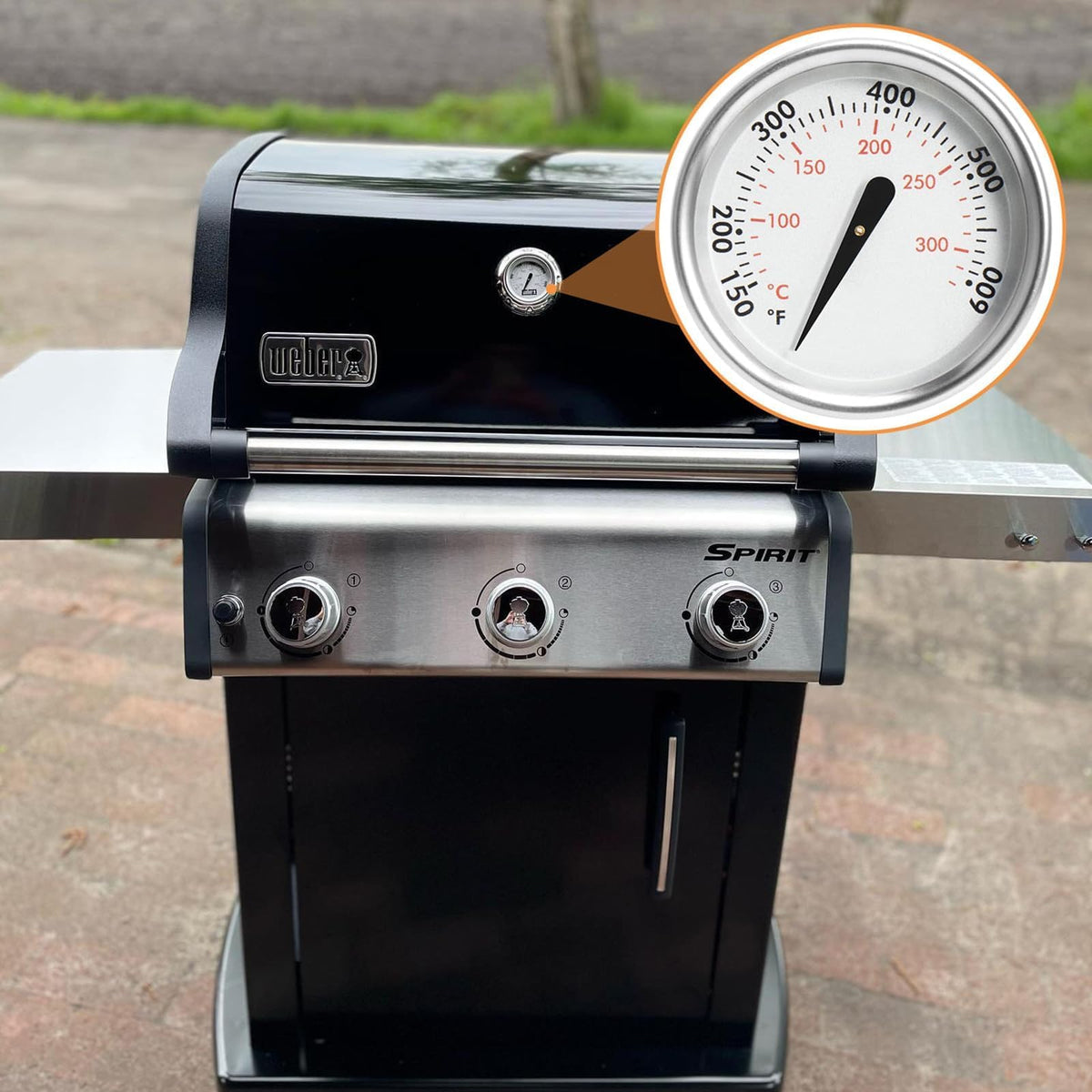 PETKAO replacement temp gauge mounted on lid for steady cooking.