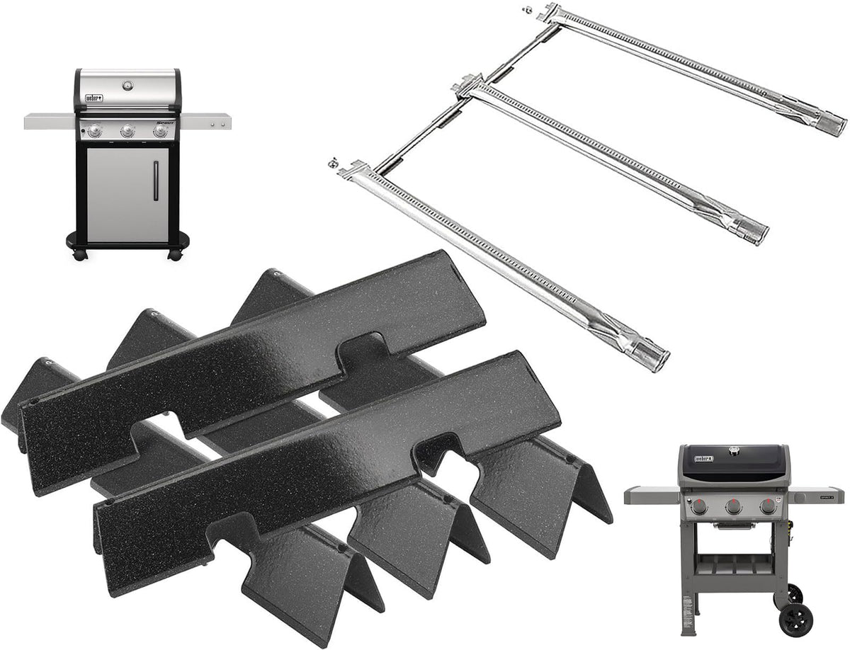 PETKAO Weber Spirit II left and right burners provide stable flames for even grilling