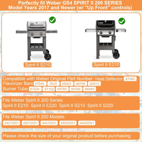PETKAO Weber Spirit II main burner tubes visible for reliable flame alignment
