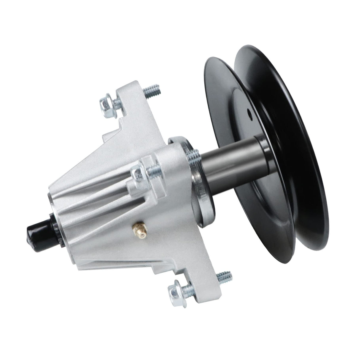 PetMigo 54-inch deck spindle assembly on a mower deck for smooth blade rotation.