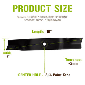 PetMigo blades for Cub Cadet 54-inch deck ensure easy installation.