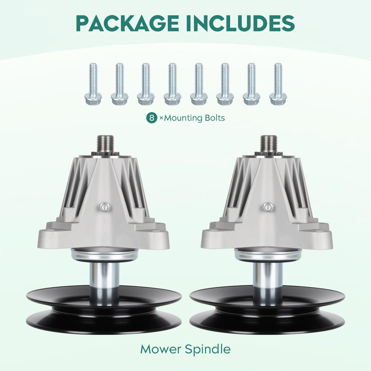 PetMigo spindle-assembly fits Huskee LT4200 and Columbia CLT42G on 42-inch decks.