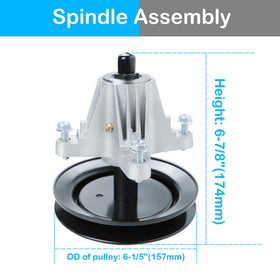 PetMigo spindle assembly, 42-inch deck, side view, reliable fit for Cub Cadet and MTD.