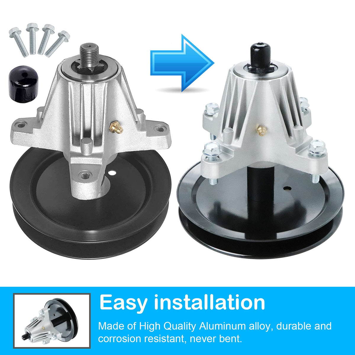 PetMigo spindle assembly for 46-inch decks and LTX series, precise fit.