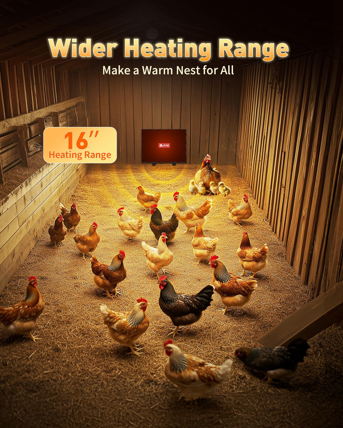 PETNF Thermal protector sticker indicates safe temperature range during operation.