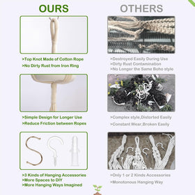 Ceiling hooks included for quick, stable installation in any room.