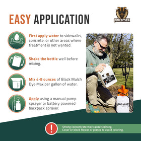 32oz bottle treats up to 3,600 sq ft depending on mulch type.