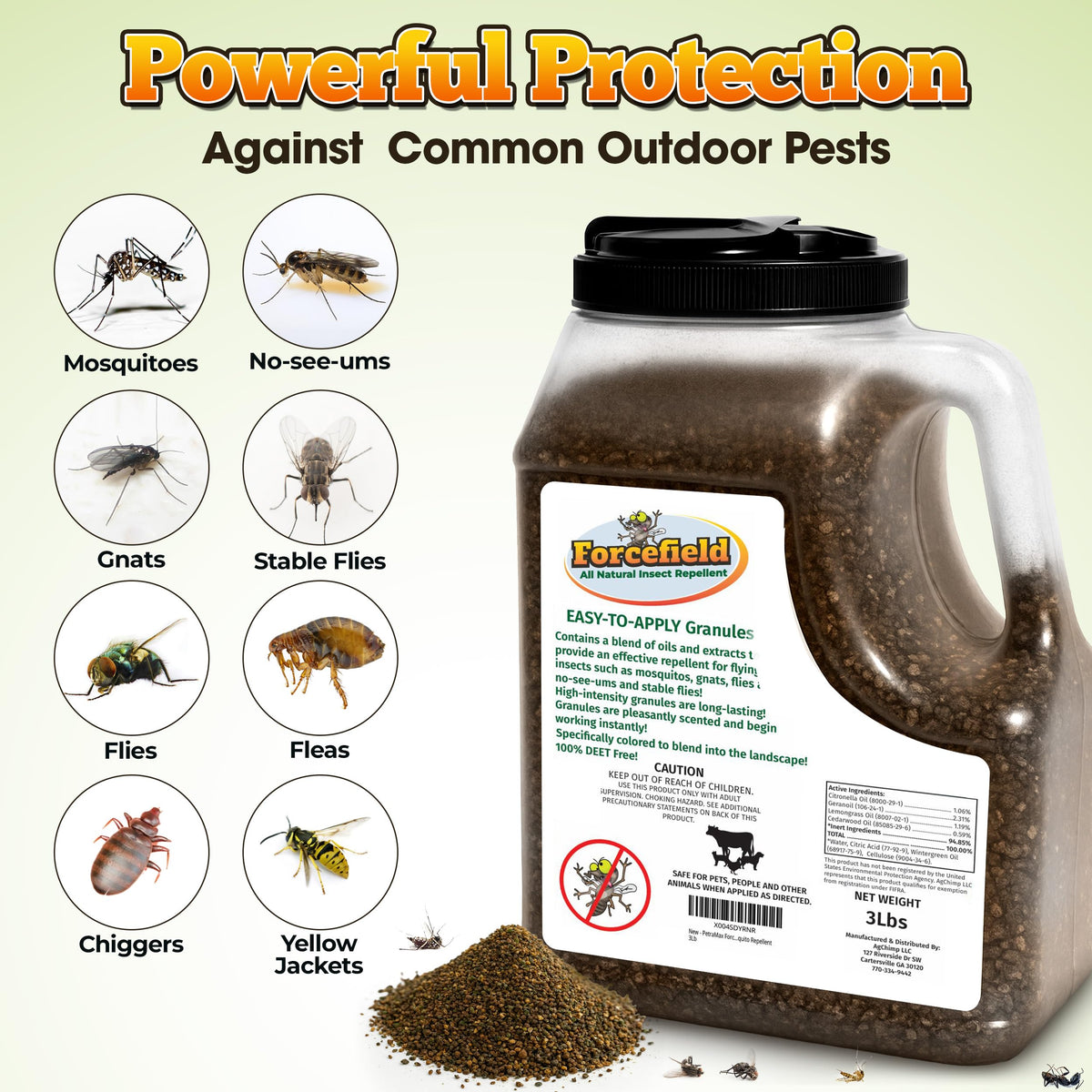 Petra ForceField dyed granules blend with mulch for seamless landscaping