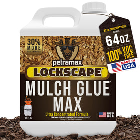 Petra Max Lockscape Mulch Glue bottle keeps outdoor mulch in place.