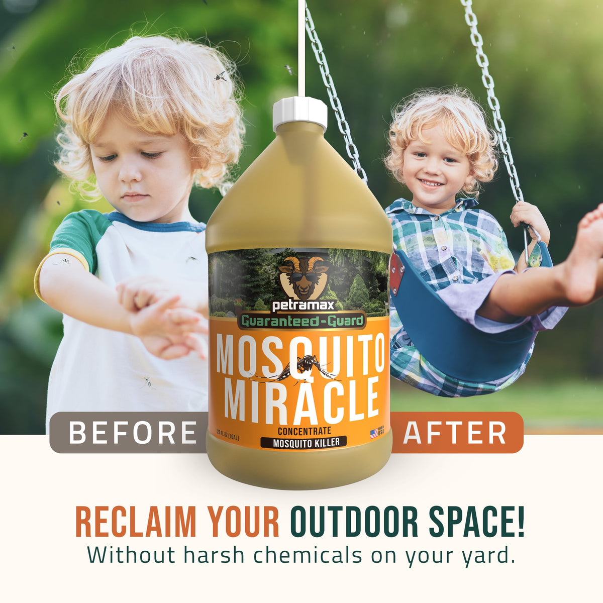 Mix PetraMax with water for easy large-area treatment before outdoor gatherings.