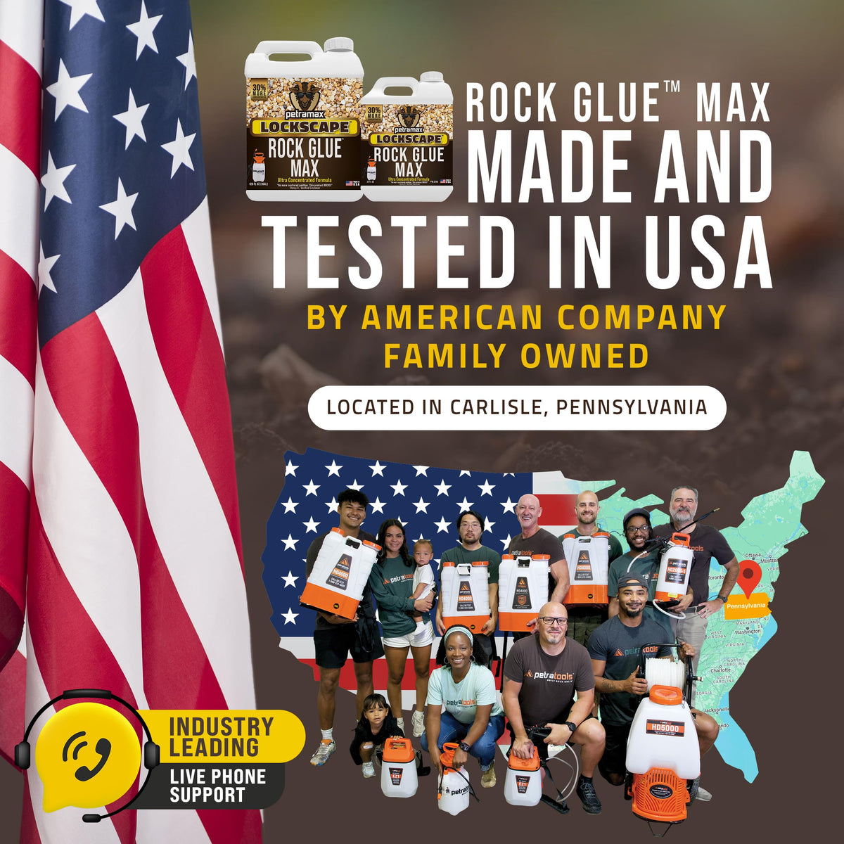 Petra Max USA-made family-owned brand label on packaging